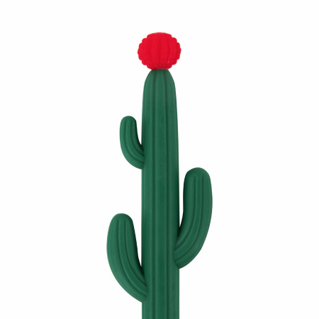 Ручка фигурная шариковая ЮНЛАНДИЯ "Кактус", мягкий силиконовый корпус, ассорти, СИНЯЯ, пишущий узел 0,7 мм, 143774 - Ручки фигурные