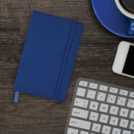 Блокнот МАЛЫЙ ФОРМАТ (100x150 мм) А6, BRAUBERG "Metropolis Ultra", под кожу, 80 л., клетка, синий, 111025 - Бизнес-блокноты и бизнес-тетради