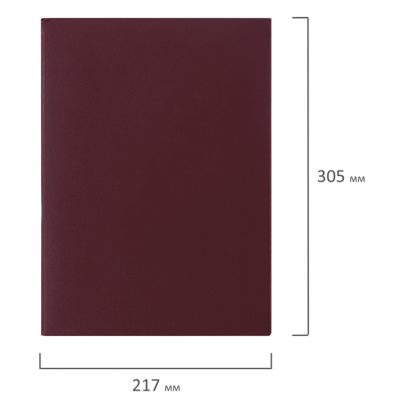 Папка адресная бумвинил без надписи, формат А4, бордовая, индивидуальная упаковка, STAFF "Basic", 129634 - Папки адресные