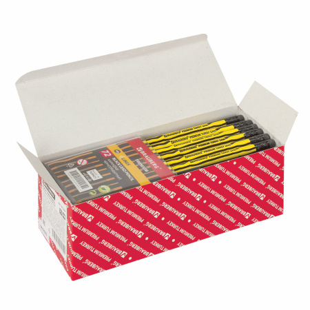 Карандаш чернографитный BRAUBERG "PREMIUM TURKEY", 1 шт., "Lines", НВ, ассорти, дисплей, 181568 - Карандаши чернографитные