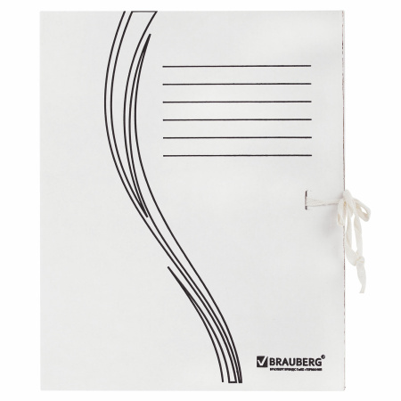 Папка архивная с завязками А4 (325х260 мм), 75 мм, до 700 листов, плотная, микрогофрокартон, БЕЛАЯ, BRAUBERG, 124850 - Накопители документов