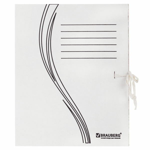 Папка архивная с завязками А4 (325х260 мм), 75 мм, до 700 листов, плотная, микрогофрокартон, БЕЛАЯ, BRAUBERG, 124850 - Накопители документов