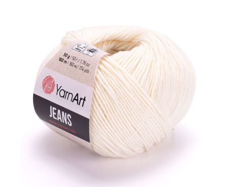 Пряжа YarnArt Jeans №03 (молочный)
