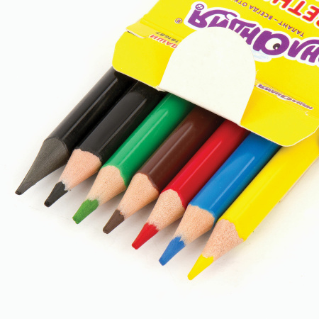 Карандаши цветные ЮНЛАНДИЯ "ВОЗДУШНЫЙ ШАР", 6 цветов + 1 чернографитный, пластиковые, трехгранные, 181687 - Карандаши цветные