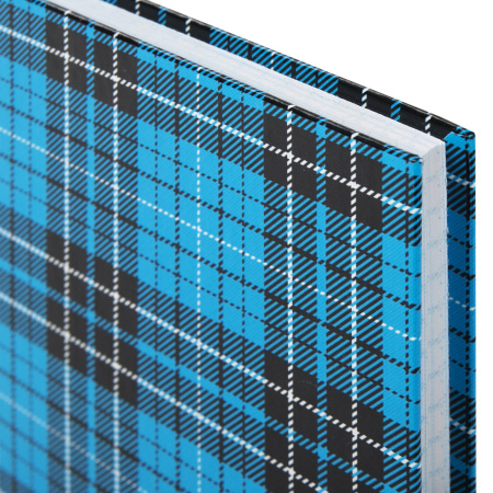 Блокнот А5 (135х206 мм), 96 л., твердый переплет, ламинированная обложка, клетка, BRAUBERG, "Шотландка", 123248 - Блокноты в книжном переплете