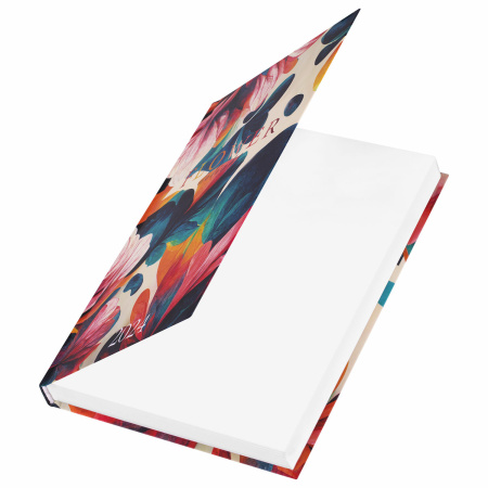 Ежедневник датированный 2024 145х215 мм, А5, STAFF, ламинированная обложка, "Flower delight", 115143 - Ежедневники с твердой обложкой