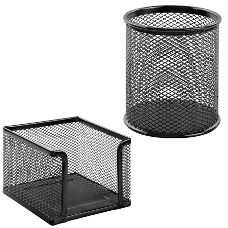 Настольный набор BRAUBERG "Germanium", 6 предметов, черный, металл, 237985 - Настольные наборы из металла