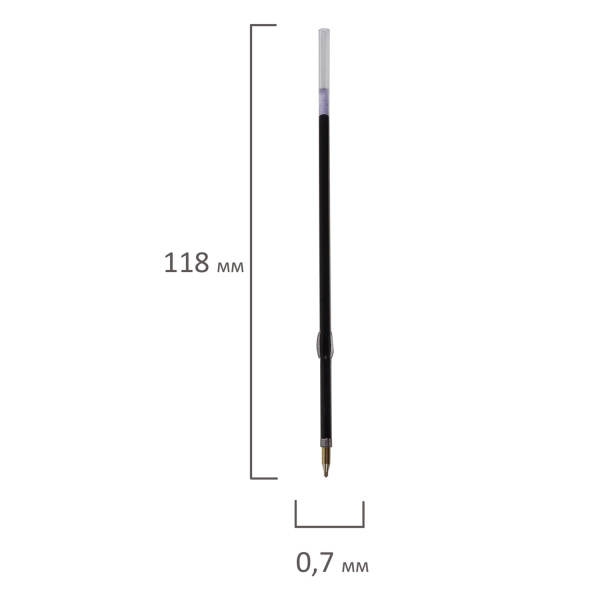 Стержень шариковый масляный BRAUBERG 118 мм, СИНИЙ, с ушками, узел 0,7 мм, линия письма 0,35 мм, 170359 - Стержни для ручек шариковых