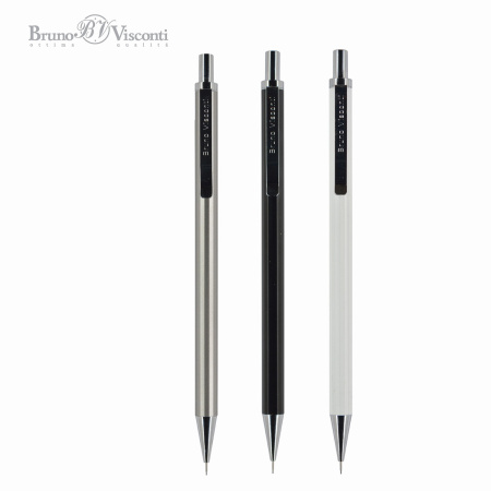 Карандаш механический BRUNO VISCONTI UltraGraphix, металлический корпус ассорти, 0,3 мм, ластик, 21-0033 - Карандаши механические
