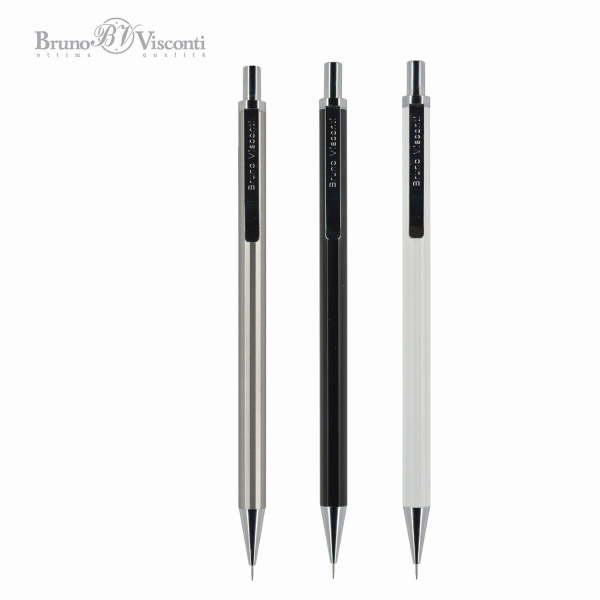 Карандаш механический BRUNO VISCONTI UltraGraphix, металлический корпус ассорти, 0,3 мм, ластик, 21-0033 - Карандаши механические