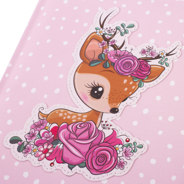 Дневник 1-4 класс 48 л., кожзам (твердая с поролоном), печать, аппликация, ЮНЛАНДИЯ, "ОЛЕНЕНОК", 105937 - Дневники для младших классов