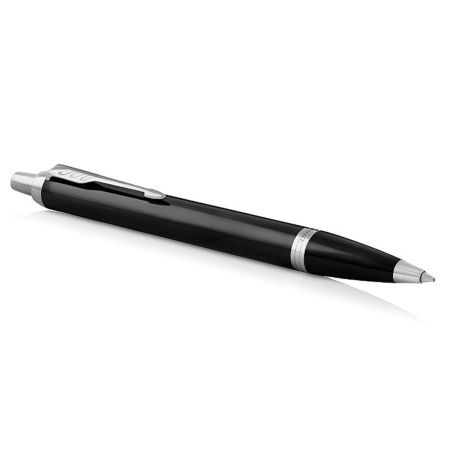Ручка шариковая PARKER "IM Core Black Lacquer CT", черный глянцевый лак, детали хром, синяя, 1931665 - Ручки шариковые подарочные