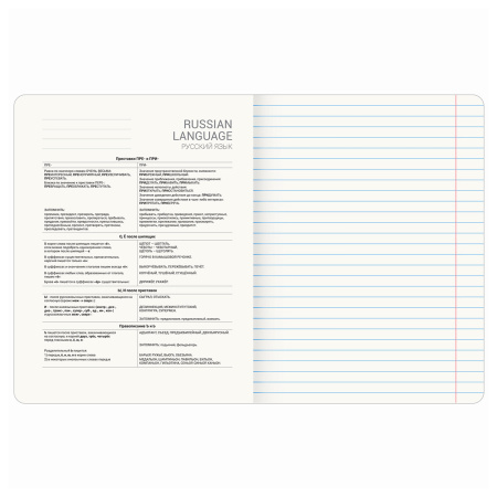 Тетрадь предметная "СИЯНИЕ ЗНАНИЙ" 48 л., глянцевый УФ-лак, РУССКИЙ ЯЗЫК, линия, BRAUBERG, 404529 - Тетради предметные