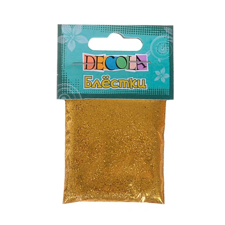 Блестки декоративные "Decola", золото майя, размер 0,2 мм, в упаковке 20г