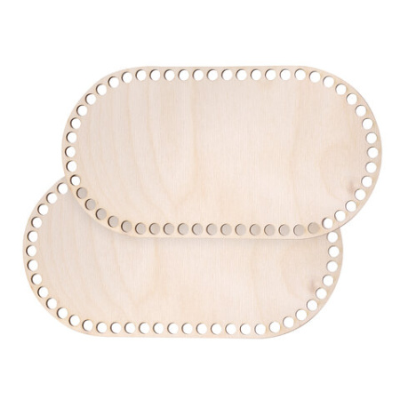 Донышки деревянные для вязания овальные, 2 шт., 24,5х13 см.