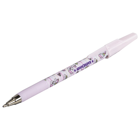 Ручка шариковая ЮНЛАНДИЯ "UNICORN", синяя, SOFT TOUCH покрытие, узел 0,7 мм, линия письма 0,35 мм, 143726 - Ручки шариковые неавтоматические