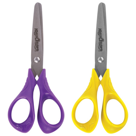 Ножницы ЮНЛАНДИЯ "КОТИК МЯУ", 130 мм, картонная упаковка с подвесом, ассорти, 236978 - Ножницы детские