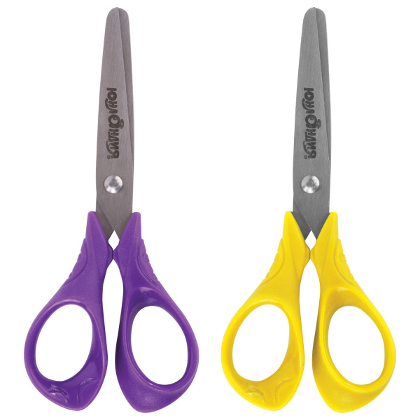 Ножницы ЮНЛАНДИЯ "КОТИК МЯУ", 130 мм, картонная упаковка с подвесом, ассорти, 236978 - Ножницы детские
