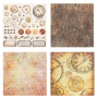 Бумага для скрапбукинга 30х30 см "Стимпанк", двусторонняя, 12 листов, 12 дизайнов, 180 г/м2, ОСТРОВ СОКРОВИЩ, 662769 - Наборы бумаги