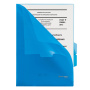Папка-уголок с 3 отделениями, жесткая, BRAUBERG, синяя, 0,15 мм, 224885 - Папки-уголки пластиковые