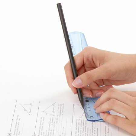 Набор чертежный BRAUBERG "EXTRA" (линейка 30 см, 2 угольника, транспортир), тонированный голубой, 210747 - Наборы чертежные