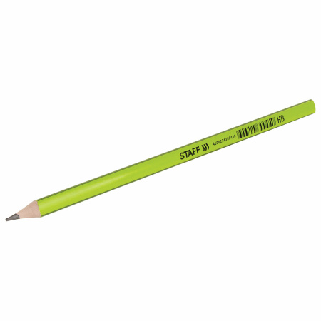 Карандаш чернографитный STAFF "Basic" BLP-743, 1 шт., НВ, пластиковый, корпус ассорти, 181743 - Карандаши чернографитные