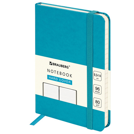Блокнот МАЛЫЙ ФОРМАТ (93х142 мм) А6, BRAUBERG ULTRA, балакрон, 80 г/м2, 96 л., линия, бирюзовый, 113058 - Бизнес-блокноты и бизнес-тетради