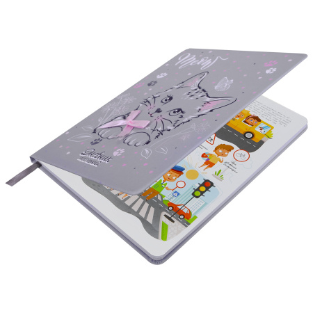 Дневник 1-4 класс 48 л., кожзам (твердая), 3D-элемент, ЮНЛАНДИЯ, "Котик", 106208 - Дневники для младших классов