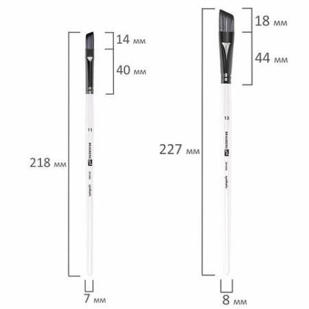 Кисти художественные набор 10 шт., синтетика, в ПВХ-пенале, № 1-10, BRAUBERG ART DEBUT, 201050 - Кисти художественные в наборах