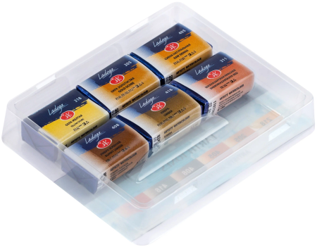 Набор художественных акварельных красок - Красящие земли в пластиковом коррексе 6 шт х 2,5 м «Ладога»