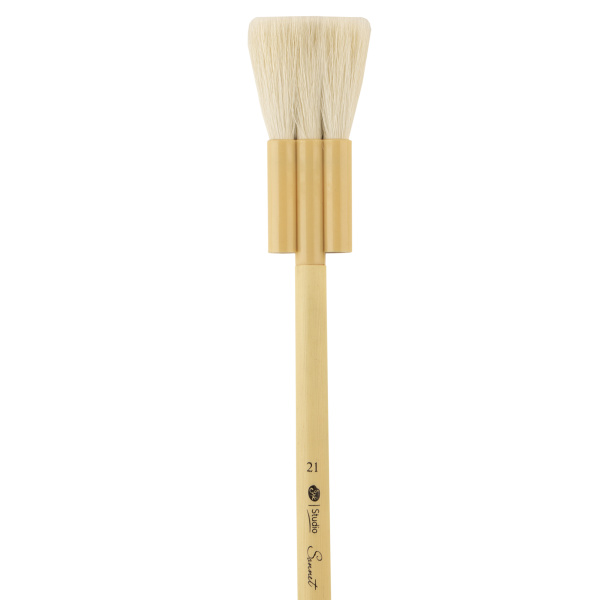Кисть из козы "Сонет" трубчатый флейц, 3 линий, бамбуковая ручка, №21 (21 мм) - Кисти художественные из натурального волоса