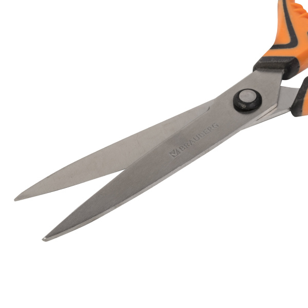 Ножницы BRAUBERG "ULTRA COLOR", 190 мм, ассорти, резиновые ребристые вставки, 237456 - Ножницы универсальные