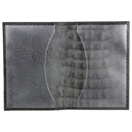 Обложка для паспорта BEFLER "Кайман", натуральная кожа, тиснение "крокодил", черная, O.1.-13 - Обложки для паспорта