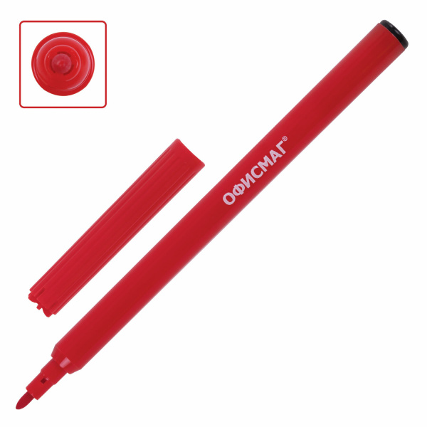 Фломастеры ОФИСМАГ 12 цветов, КЛАССИЧЕСКИЕ, вентилируемый колпачок, ПВХ упаковка, 152500 - Фломастеры классические