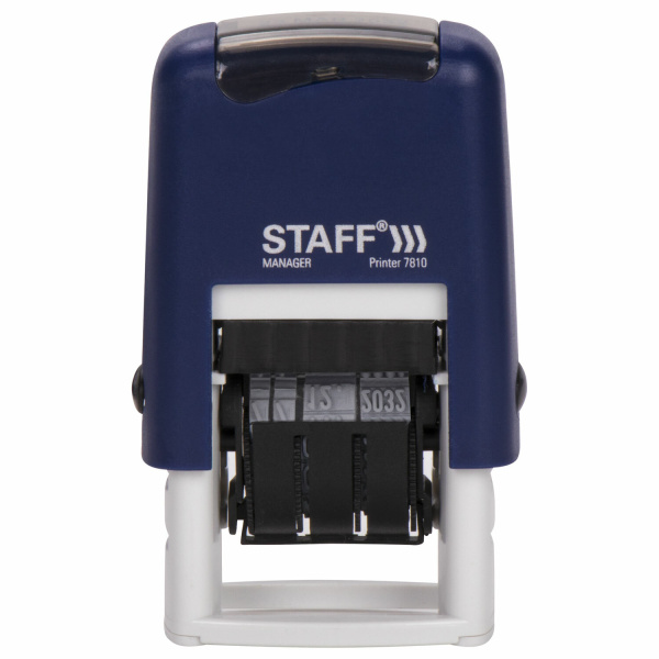 Датер-мини STAFF, месяц цифрами, оттиск 22х4 мм, "Printer 7810 BANK", 237433 - Датеры