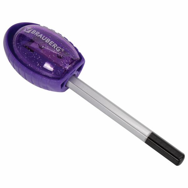 Точилка BRAUBERG "Shuttle", с контейнером, эллиптическая, ассорти, 1 шт, 222505 - Точилки ручные