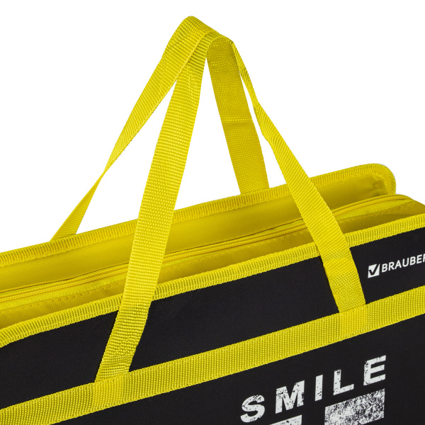 Папка на молнии с ручками BRAUBERG А4, 1 отделение, пластик, 80 мм, "OFF", 271465 - Папки-сумки с ручками