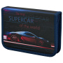 Пенал ПИФАГОР, 1 отделение, 2 откидные планки, полиэстер, 20х14 см, "Super car", 271020 - Пеналы каркасные