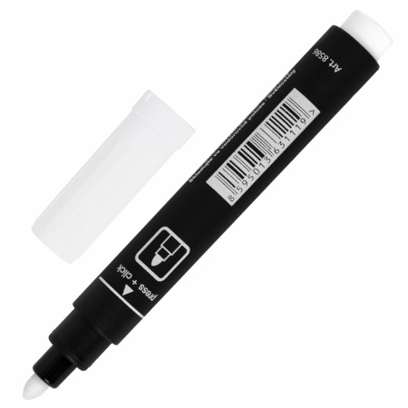 Маркер перманентный БЕЛЫЙ CENTROPEN, круглый наконечник, 2,5 мм, 8586, 5 8586 0100 - Маркеры перманентные