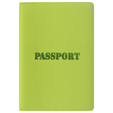 Обложка для паспорта STAFF, мягкий полиуретан, "ПАСПОРТ", салатовая, 237607 - Обложки для паспорта