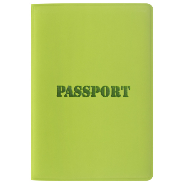 Обложка для паспорта STAFF, мягкий полиуретан, "ПАСПОРТ", салатовая, 237607 - Обложки для паспорта