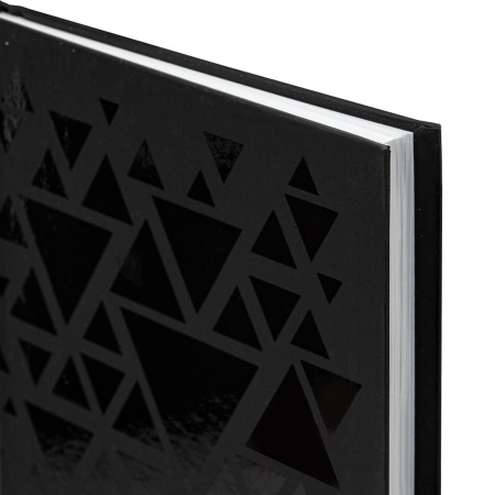 Блокнот А5 (134х206 мм), 80 л., твёрдый, клетка, выборочный лак, STAFF, "Triangles", 114421 - Блокноты в книжном переплете