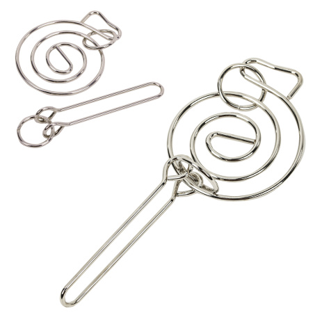 Головоломка металлическая большая ЗОЛОТАЯ СКАЗКА, 24 вида, в дисплее, разные уровни сложности, 664924 - Игрушки развивающие