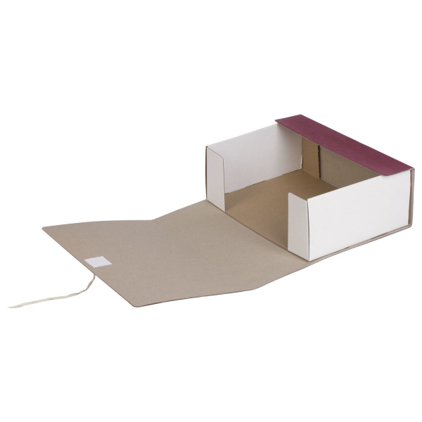 Короб архивный (240х330 мм), 120 мм, 2 завязки, бумвинил, до 1000 листов, бордовый, STAFF, 126901 - Короба архивные