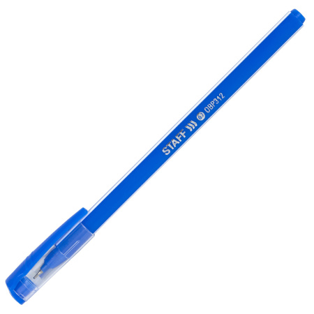 Ручка шариковая масляная STAFF Basic "OBP-312", СИНЯЯ, корпус ассорти, узел 0,7 мм, линия письма 0,35 мм, 143012 - Ручки шариковые неавтоматические
