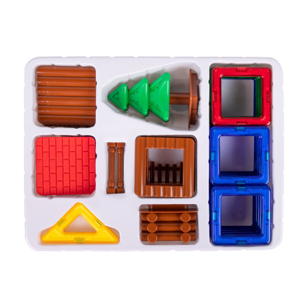 Магнитный конструктор MAGNETIC BUILD BLOCKS-39 "Построй дом", 39 деталей, BRAUBERG KIDS, 663849 - Магнитный конструктор