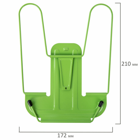 Подставка для книг и учебников BRAUBERG LINE+, металлическая, зеленая, европодвес, 238072 - Подставки для книг