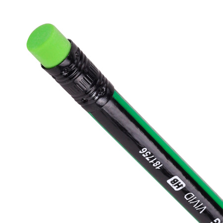 Карандаш чернографитный BRAUBERG "VIVID", 1 шт., HB, с ластиком, корпус ассорти, 181756 - Карандаши чернографитные