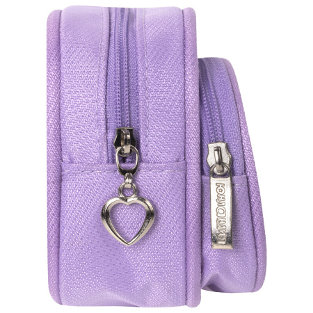 Пенал-косметичка 2 отделения, полиэстер, "Butterfly", фиолетовый, 21х6х9 см, 270256 - Пеналы мягкие