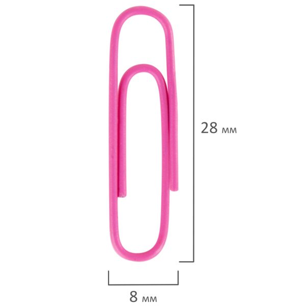 Скрепки EXTRA BRAUBERG 28 мм цветные 100 штук, 271313 - Скрепки канцелярские